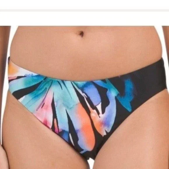 Nike Swim NWT Sz L Pacific Blue Fitted Crop Top & La Blanca Prism Palm Buttom - Picture 6 of 8